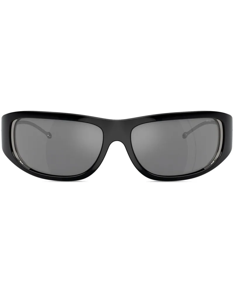 Diesel Ergonomische Sonnenbrille mit Logo-Schild - Schwarz Schwarz