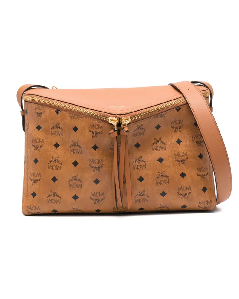 MCM Diamant Schultertasche - Braun Braun