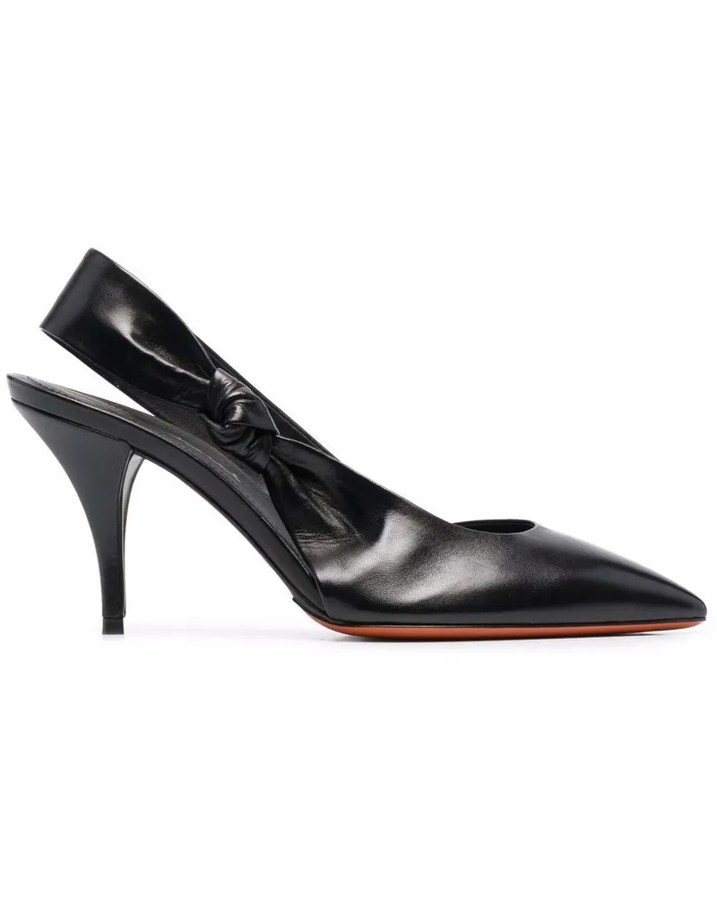 Santoni Slingback-Sandalen mit Knoten - Schwarz Schwarz