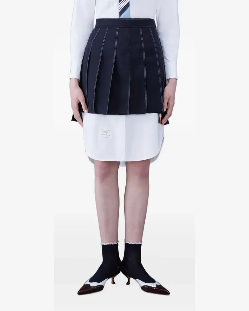 Thom Browne Minirock mit Falten - Blau Blau