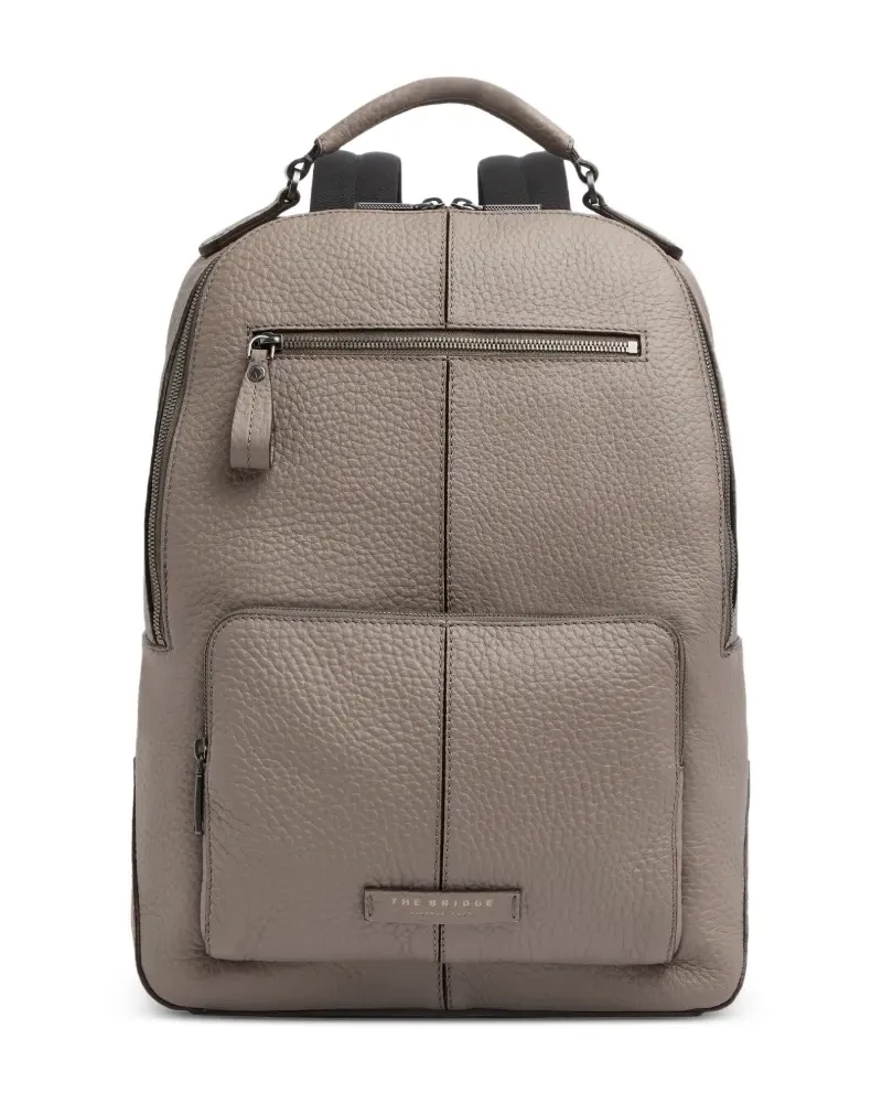 The Bridge Rucksack aus gekörntem Leder - Grau Grau