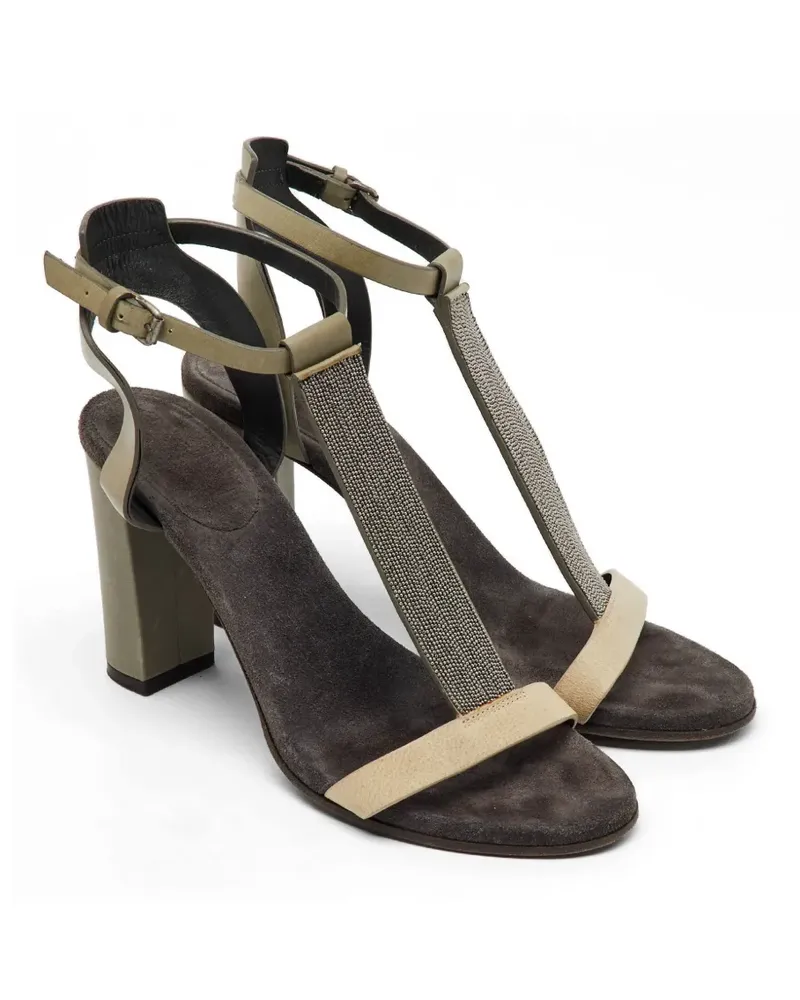 Brunello Cucinelli Sandalen aus Leder - Grün Grün