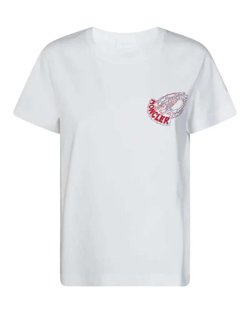 Moncler embroidered T-shirt - Weiß Weiß