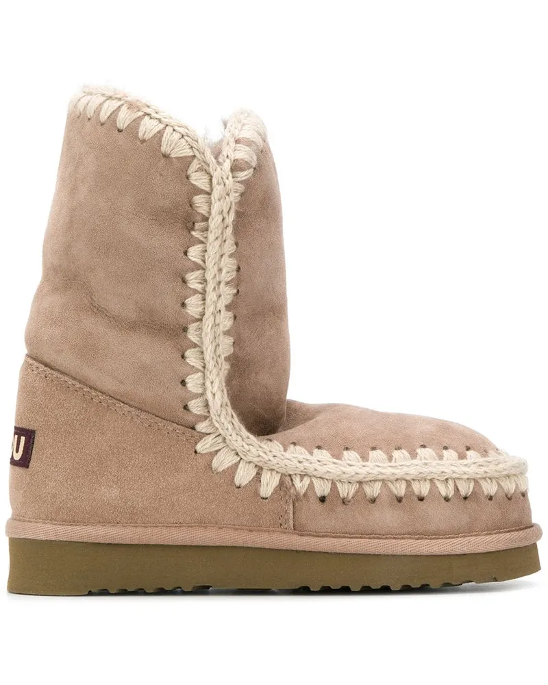 Mou Stiefel mit Shearling-Futter - Nude Nude