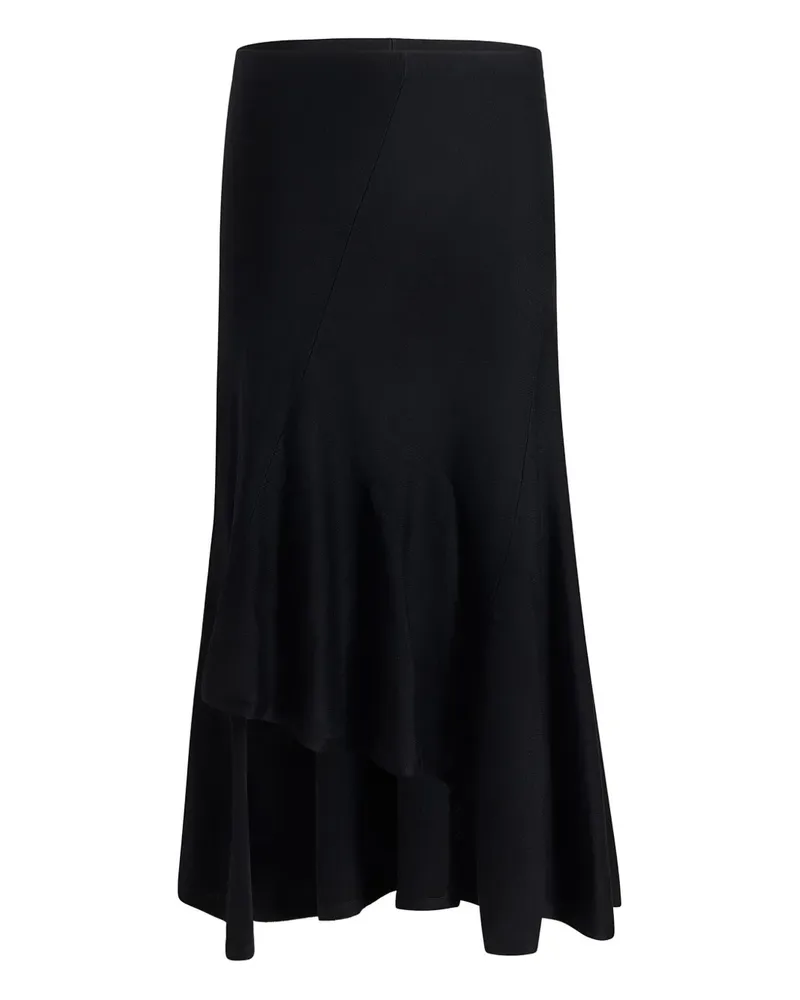 KHAITE Miranda Midirock mit asymmetrischem Saum - Schwarz Schwarz