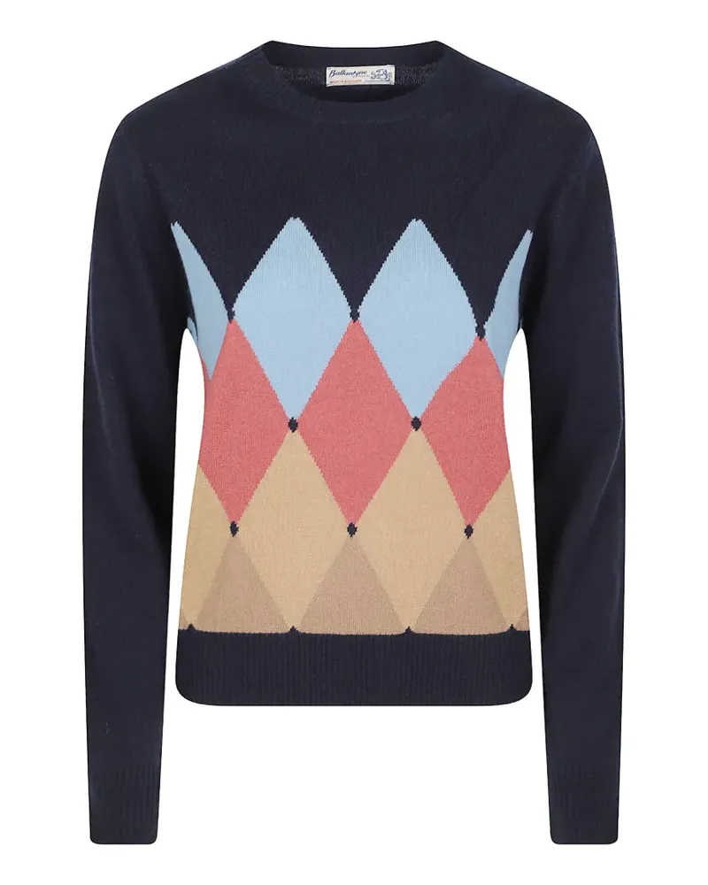 Ballantyne Kaschmirpullover mit Argyle-Muster - Blau Blau