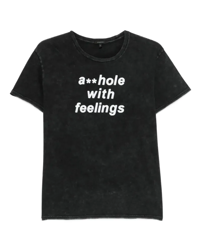 R13 crew-neck graphic T-shirt - Schwarz Schwarz