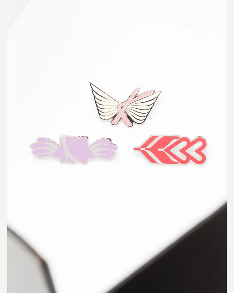 KIKO KOSTADINOV Anstecknadeln mit grafischem Print - Silber Silber