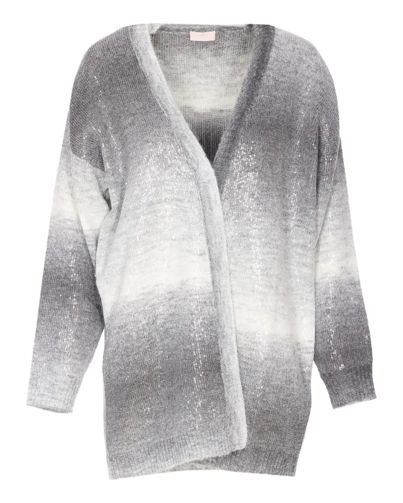 Liu Jo Langärmeliger Cardigan mit Pailletten - Grau Grau