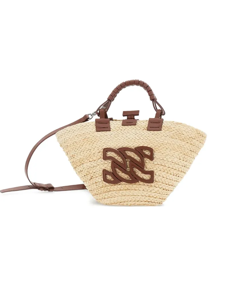 Casadei Gewebte Panara Tote Bag aus Stroh - Nude Nude