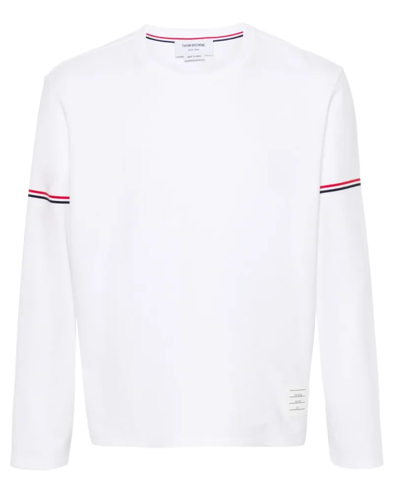 Thom Browne T-Shirt mit RWB-Streifen - Weiß Weiß
