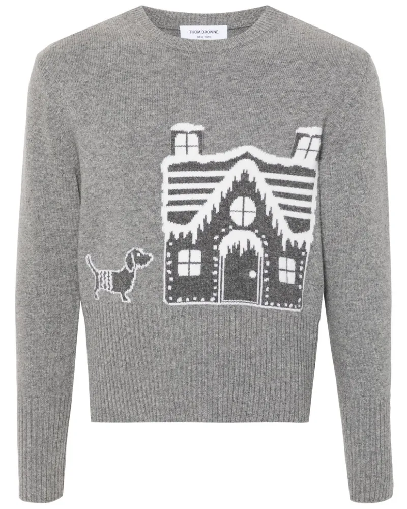 Thom Browne Pullover mit Jacquardmuster - Grau Grau