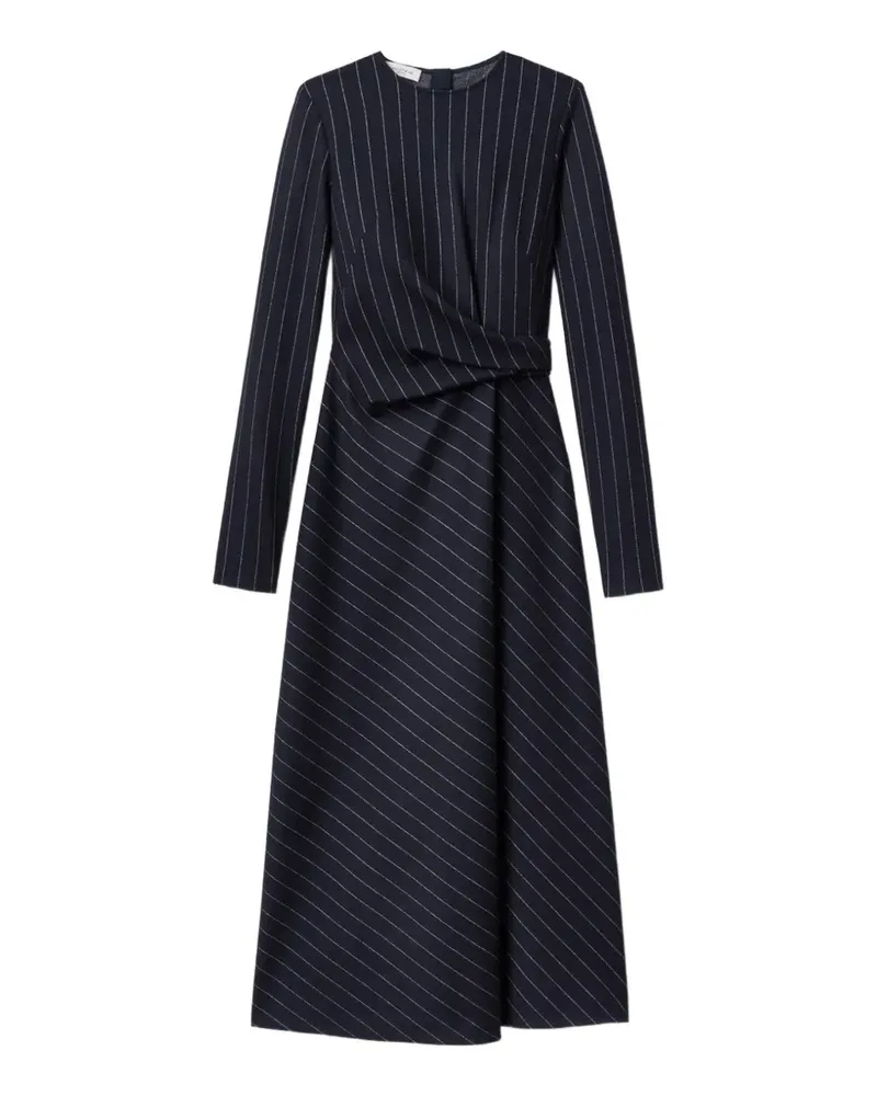 Lafayette148 Kleid mit Nadelstreifen und geraffter Taille - Blau Blau