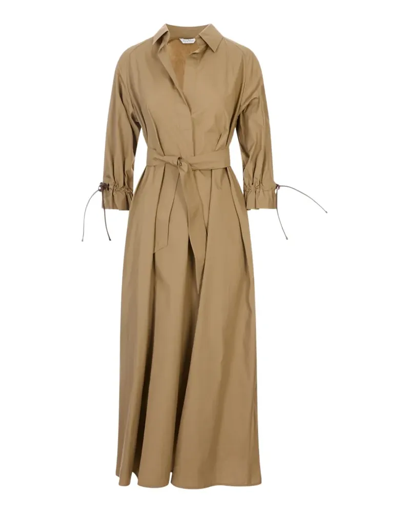 Max Mara drawstring-cuff belted dress - Nude Nude