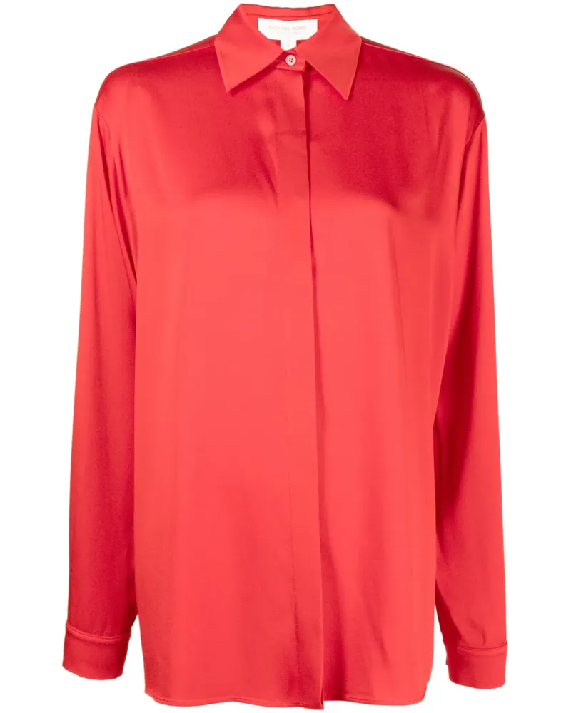 Michael Kors Langarmshirt mit spitzem Kragen - Rot Rot