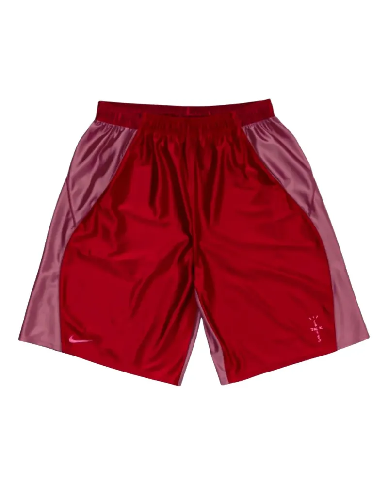 Travis Scott x Nike logo-embroidered basketball shorts - Rot Rot