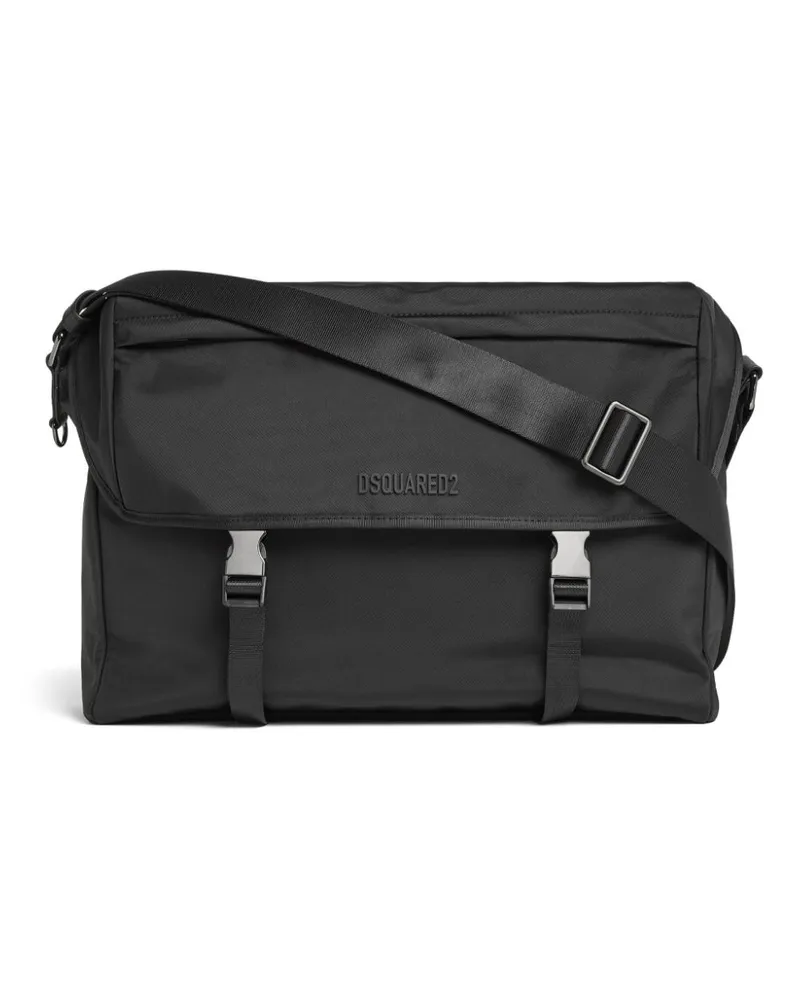Dsquared2 Kuriertasche mit Logo - Schwarz Schwarz