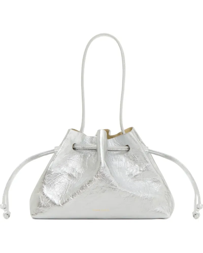 Mansur Gavriel Kordelzug-Tote Bag in Knitteroptik - Silber Silber