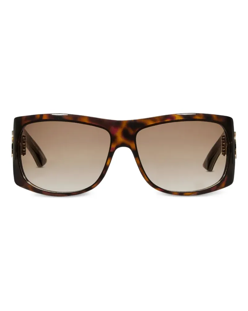 Gucci Sonnenbrille mit Logo-Schild - Braun Braun