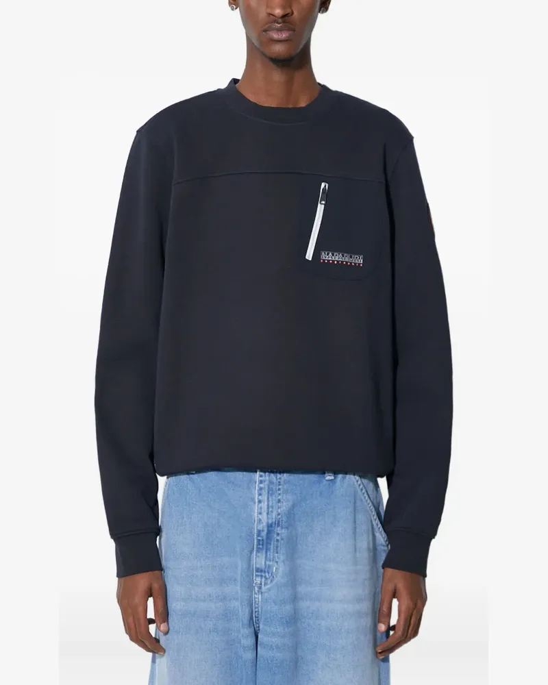 Napapijri crew-neck logo-detail sweatshirt - Blau Blau