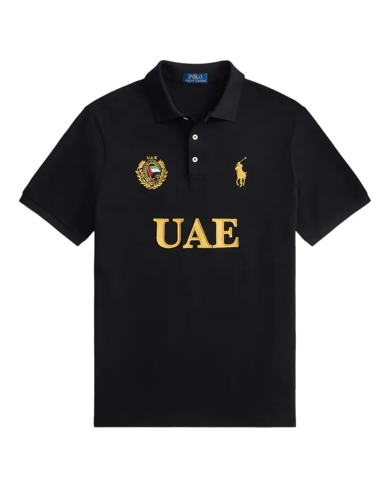 Ralph Lauren UAE embroidered-logo polo shirt - Schwarz Schwarz