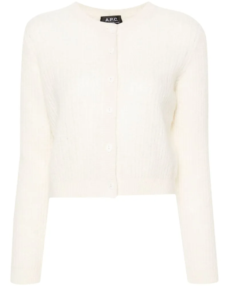 A.P.C. Milo Cardigan mit Zopfmuster - Nude Nude