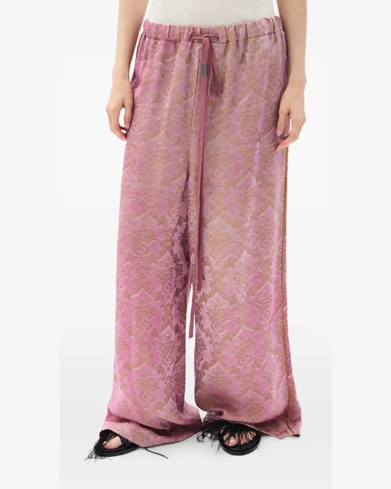 Ann Demeulemeester Sofi damask-jacquard trousers - Rosa Rosa