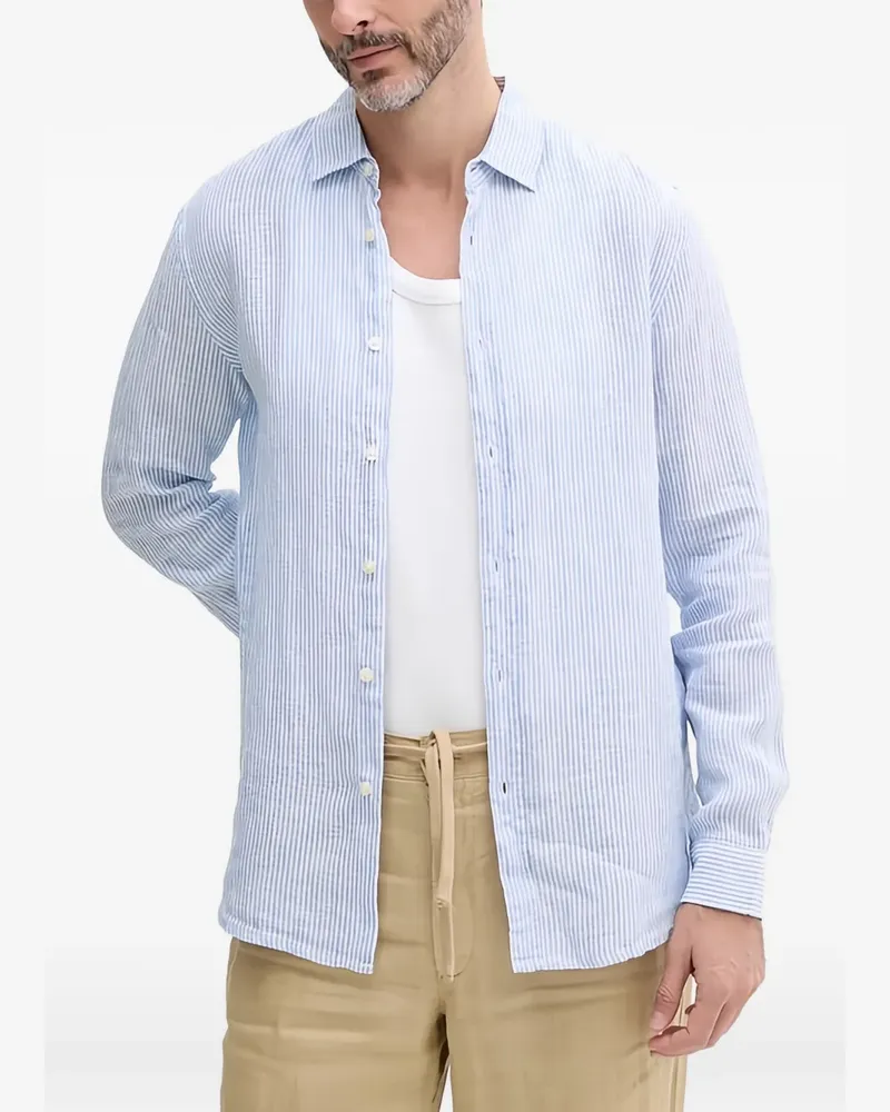 Benetton Gestreiftes Hemd - Blau Blau