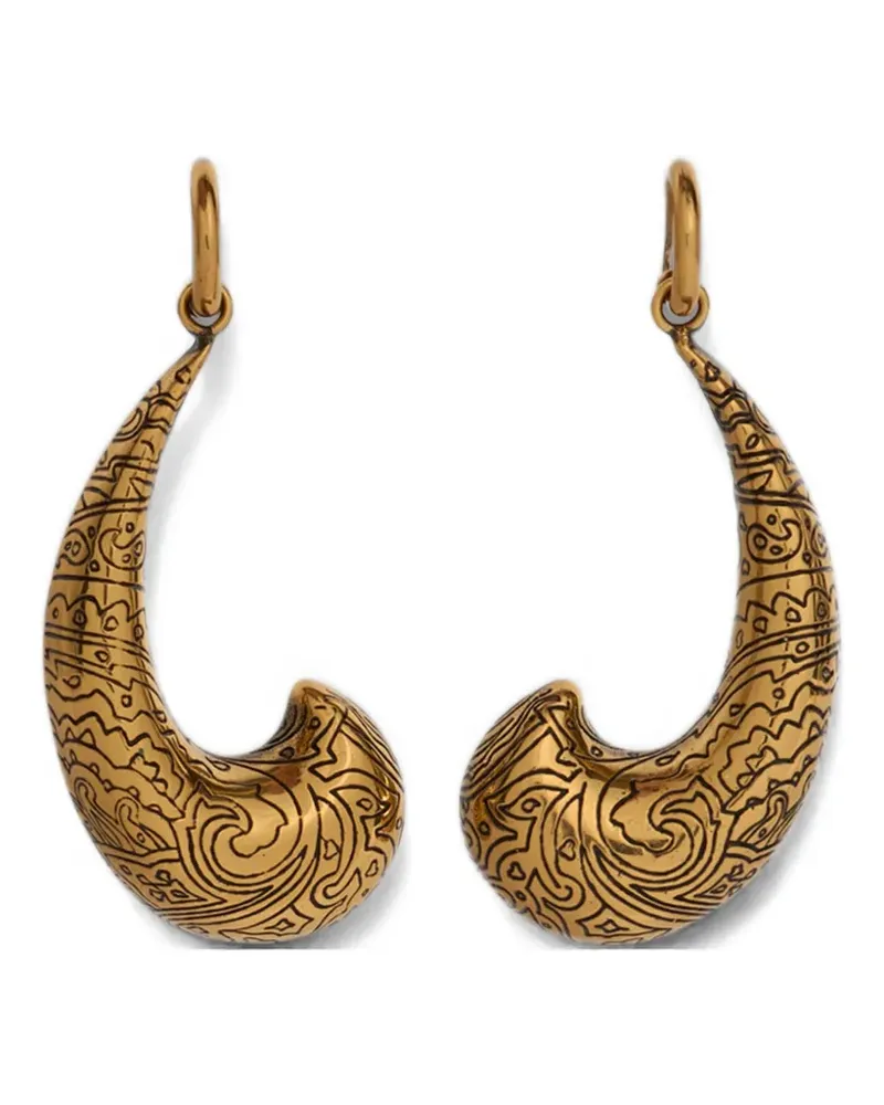 Etro enamelled Paisley earrings - Gold Gold