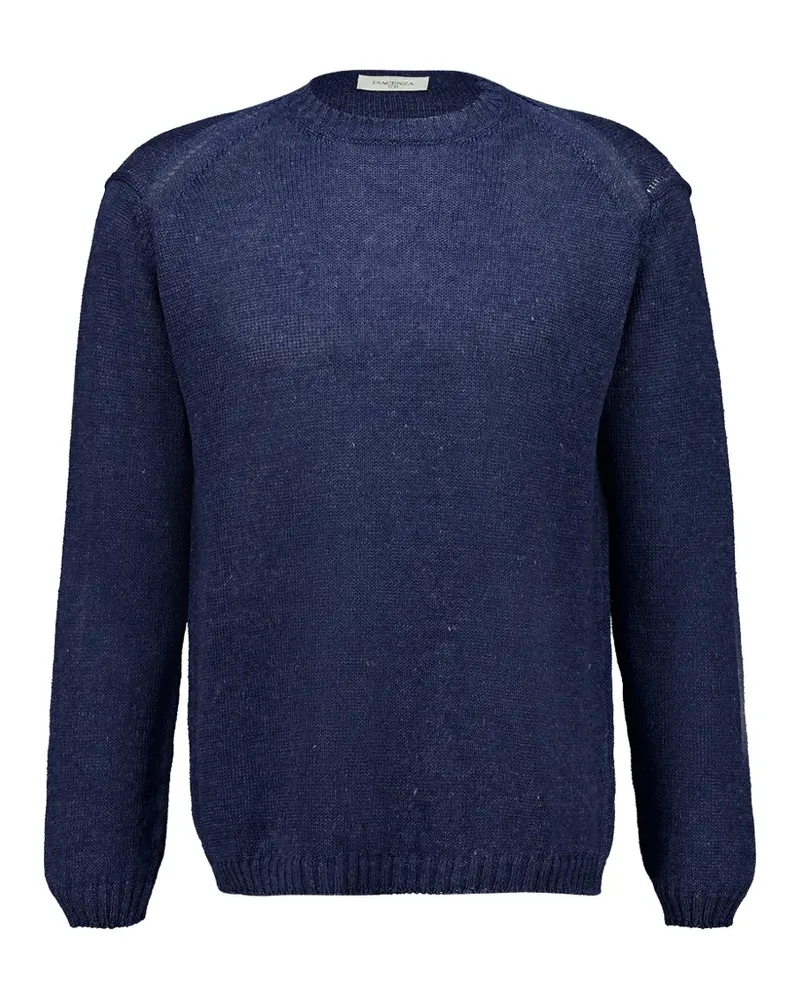 Piacenza Cashmere Fein gestrickter Pullover mit Raglanärmeln - Blau Blau