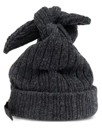 Moschino Geknotete Beanie mit Logo Grau