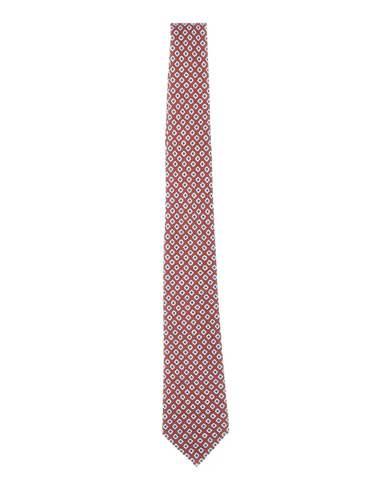 Kiton Seidenkrawatte mit geometrischem Print - Rot Rot