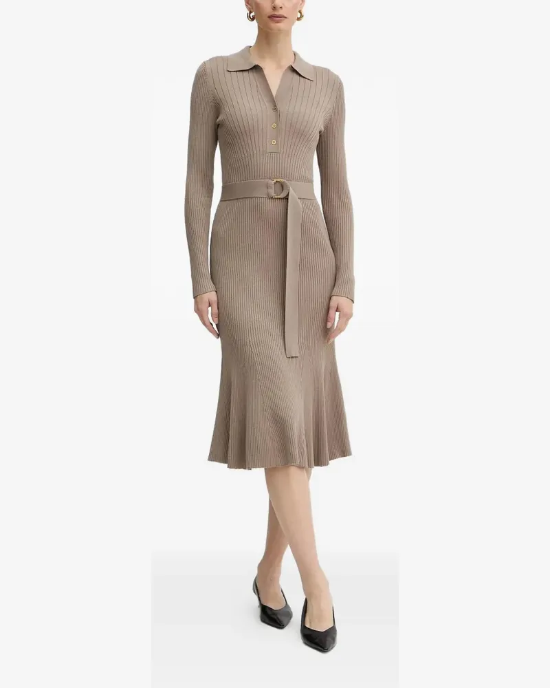 MARCIANO Los Angeles Geripptes Midikleid - Nude Nude