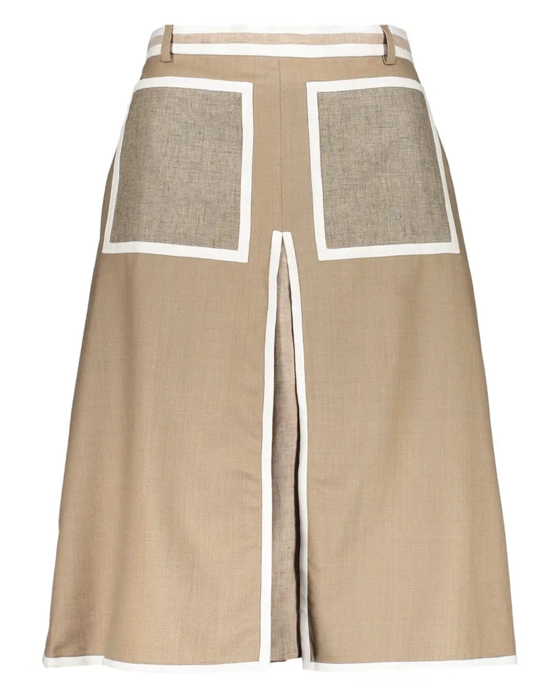 Burberry Midirock mit Kontrastborte - Nude Nude
