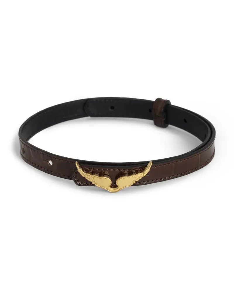 Zadig & Voltaire Rock Armband aus Kroko-Leder - Braun Braun