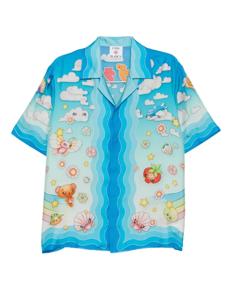 Casablanca Paris Hemd aus Seidentwill - Blau Blau