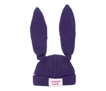 Beanie mit Plüschohren - Violett