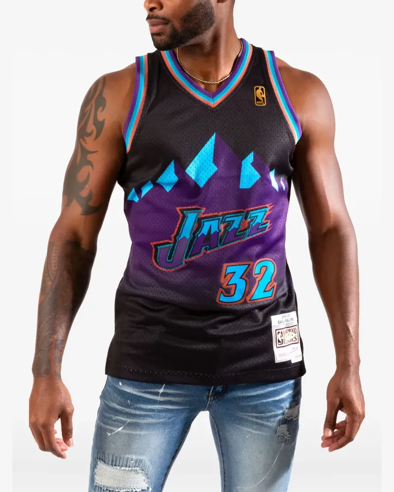 Mitchell & Ness Reload Swingman "NBA Utah Jazz 1996 Karl Malone" T-Shirt - Schwarz Schwarz