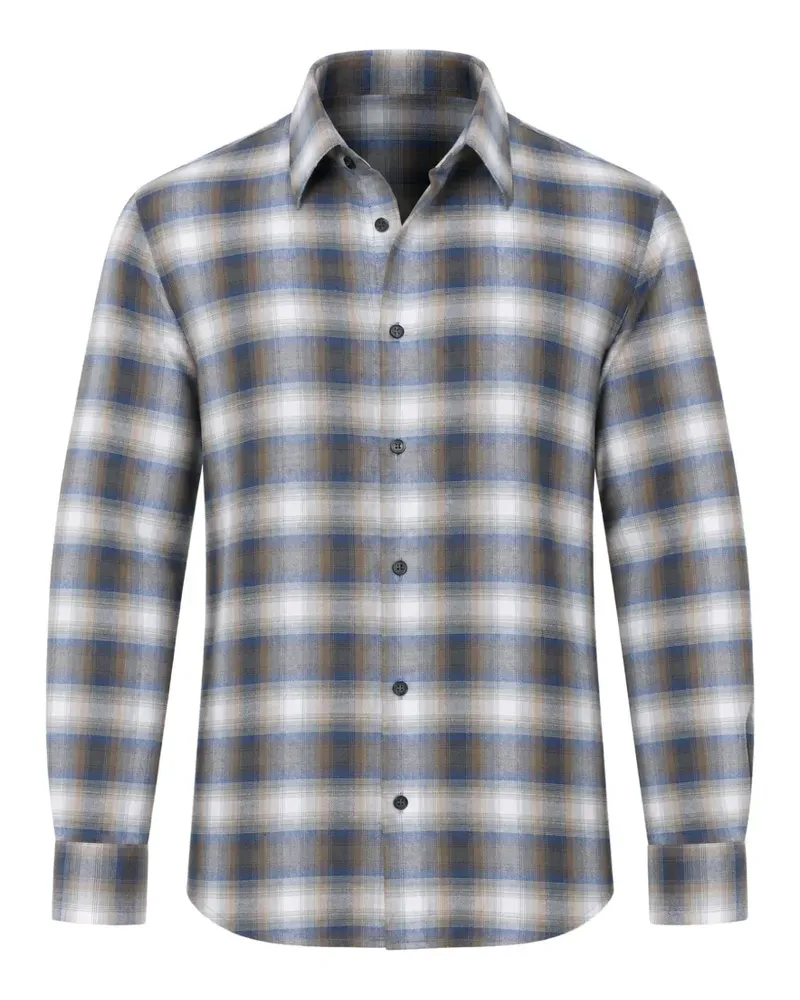 Armani Exchange check-print long-sleeve shirt - Blau Blau