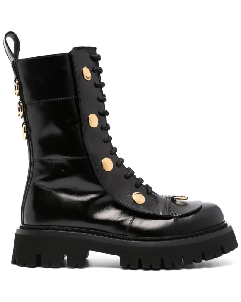 Moschino Stiefel mit Nieten - Schwarz Schwarz
