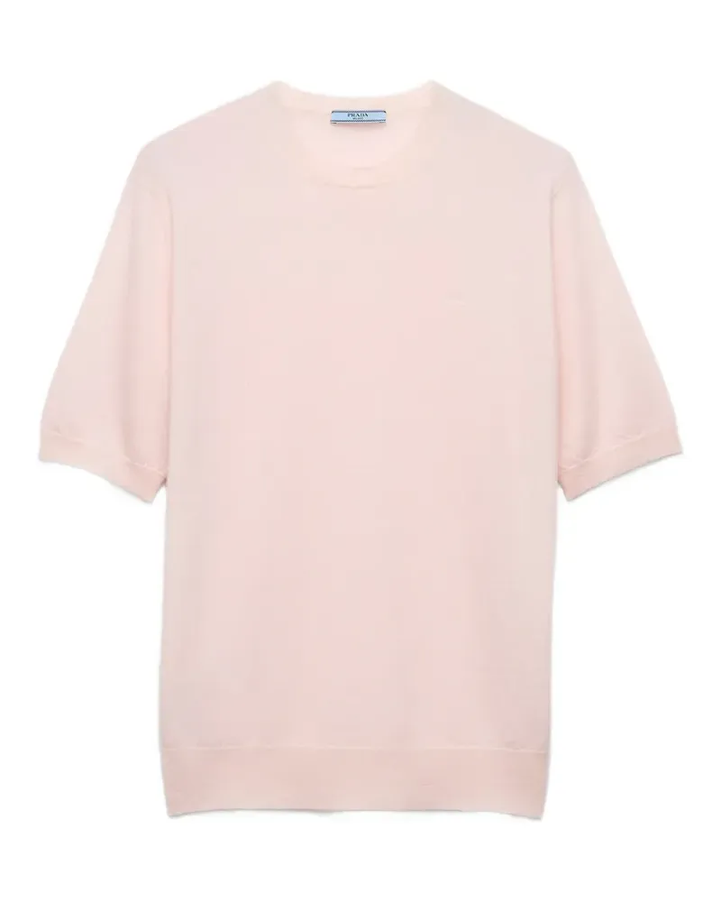 Prada short-sleeved cashmere T-shirt - Rosa Rosa