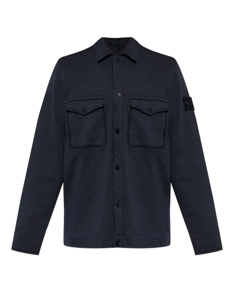 Stone Island logo-patch chest-pocket sweater - Blau Blau