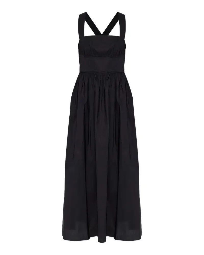Matteau Midikleid mit gekreuzten Trägern - Schwarz Schwarz