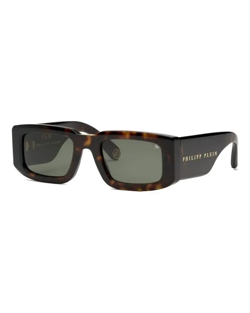 Philipp Plein Sonnenbrille mit eckigem Gestell - Braun Braun