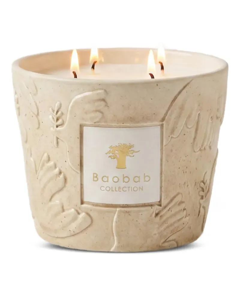 Baobab Collection Paloma embossed ceramic scented candle (10cm) - Nude Nude