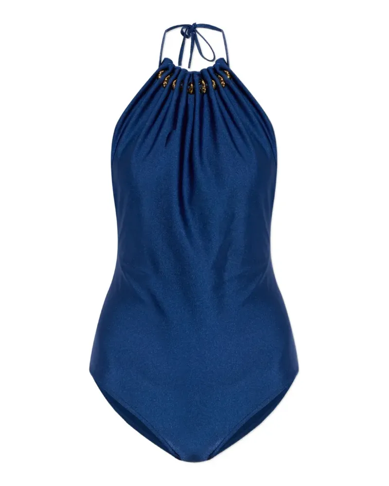 Zimmermann Verzierter Aster Neckholder-Badeanzug - Blau Blau