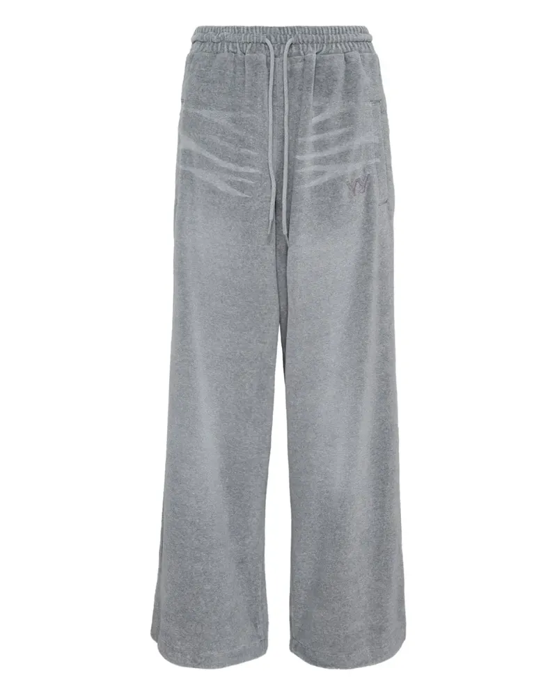 OPEN YY velvet-texture track pants - Grau Grau