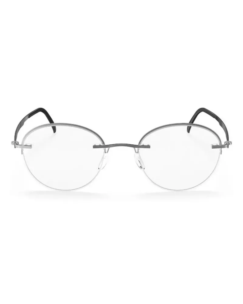 Silhouette Rahmenlose Brille mit ovalem Gestell - Grau Grau