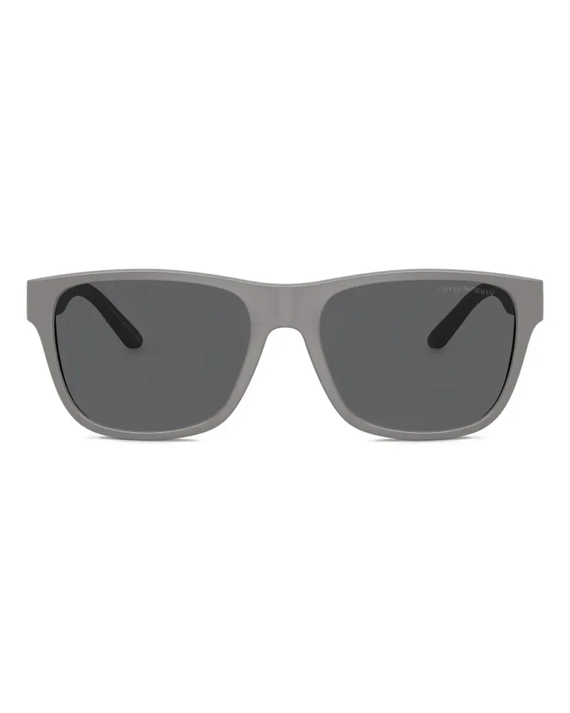Emporio Armani Sonnenbrille mit eckigem Gestell - Grau Grau