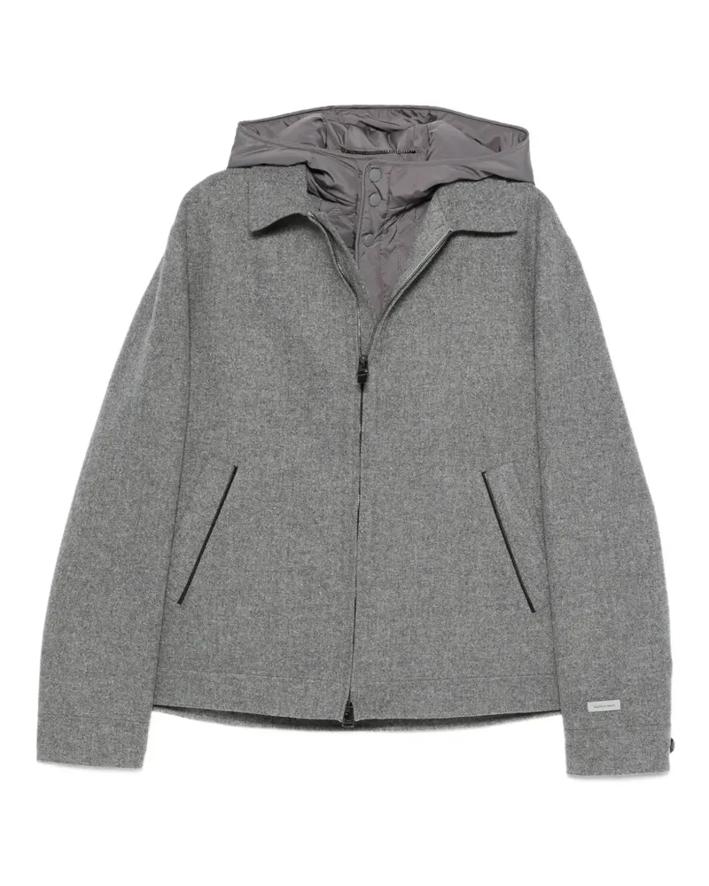 Canali Kapuzenjacke mit Reißverschluss - Grau Grau